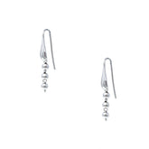 Beads 3mm Earrings in Silver, Short